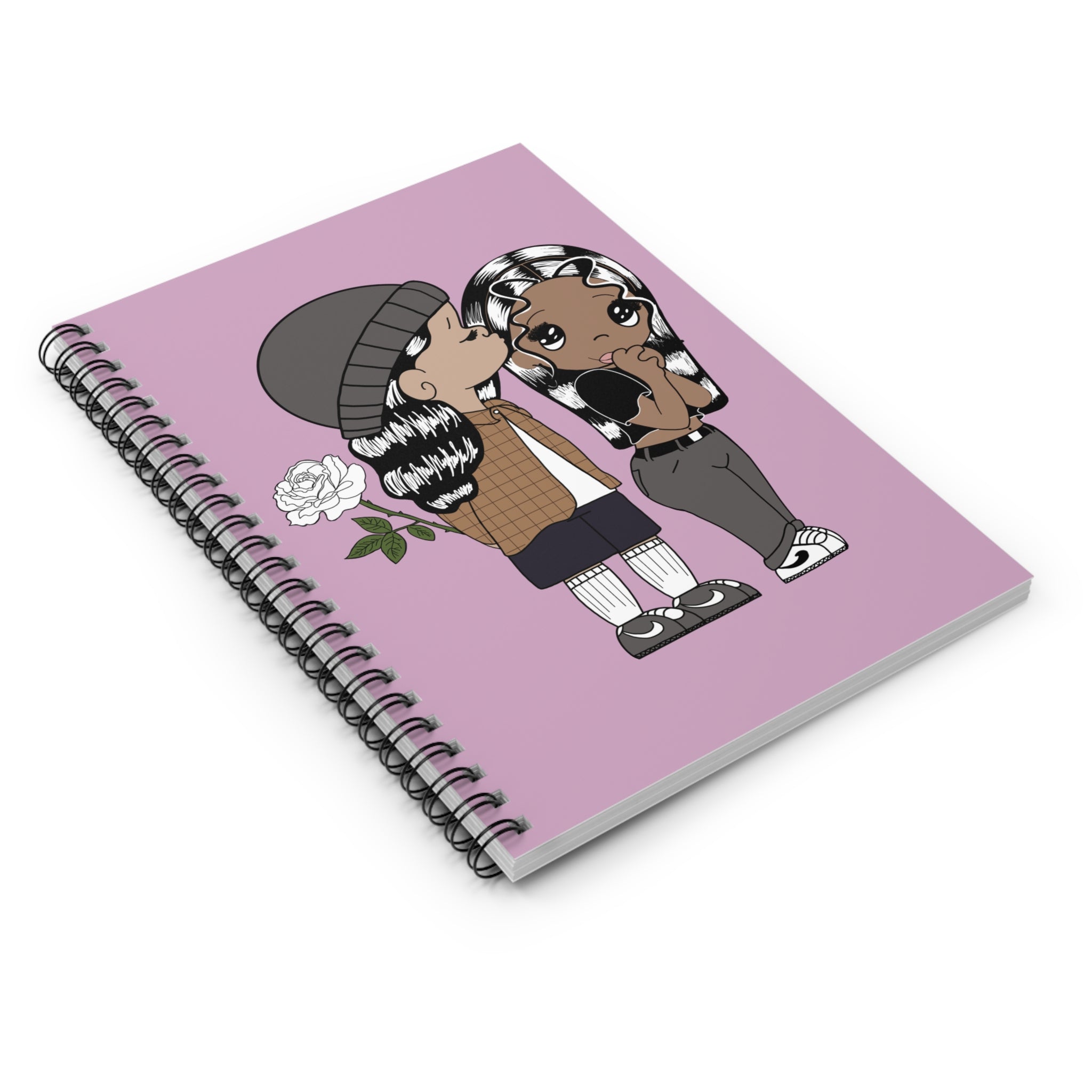 Kiss with a Rose Spiral Notebook - Ruled Line