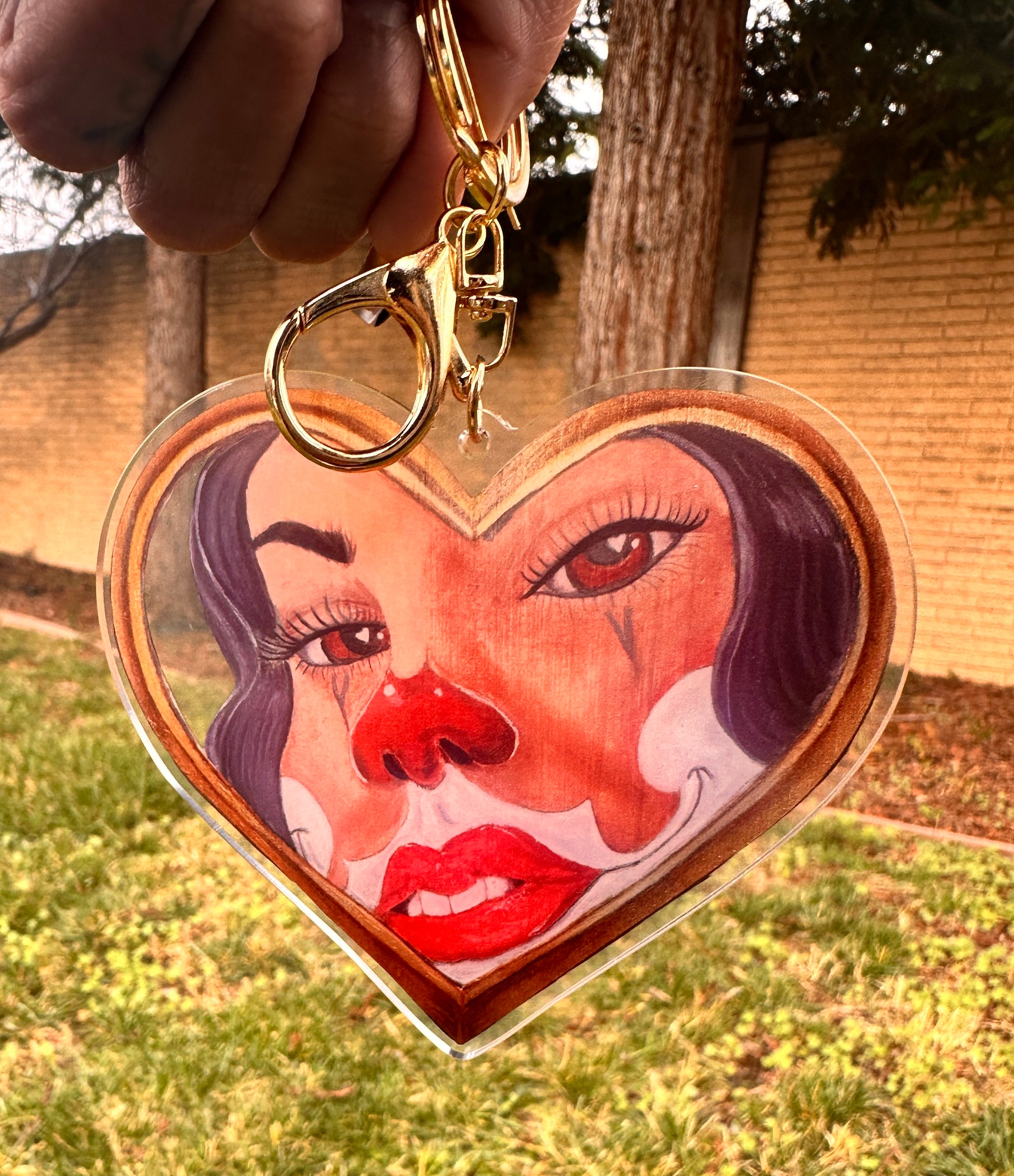Acrylic Payasita Heart Keychain