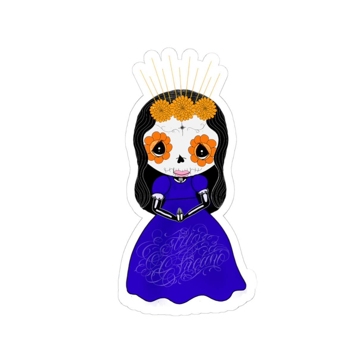 Praying Catrina Sticker