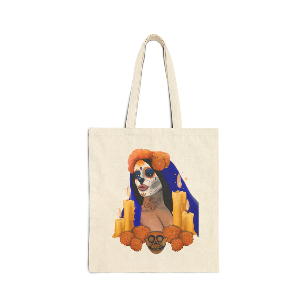 Blue Catrina Canvas Tote Bag